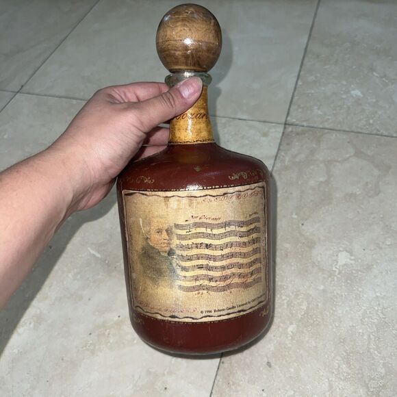 Vintage Mozart Leather Wrapped Decanter Bottle 60s Fausto Corduri Made In Italy - Picture 1 of 8